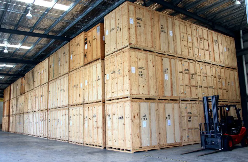 Stacked timber storage modules inside Ashton’s indoor warehouse